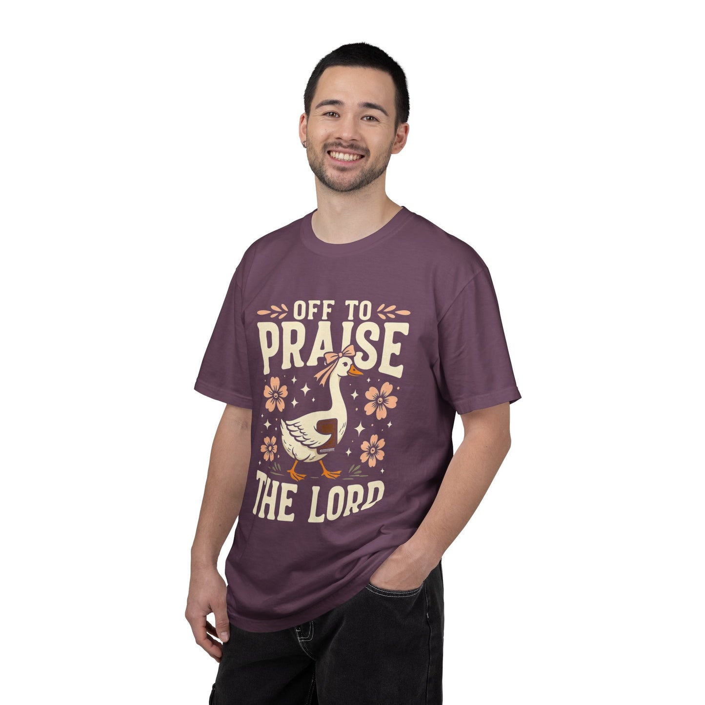 Off to Praise the Lord T-Shirt — Christian Duck Floral Graphic Tee