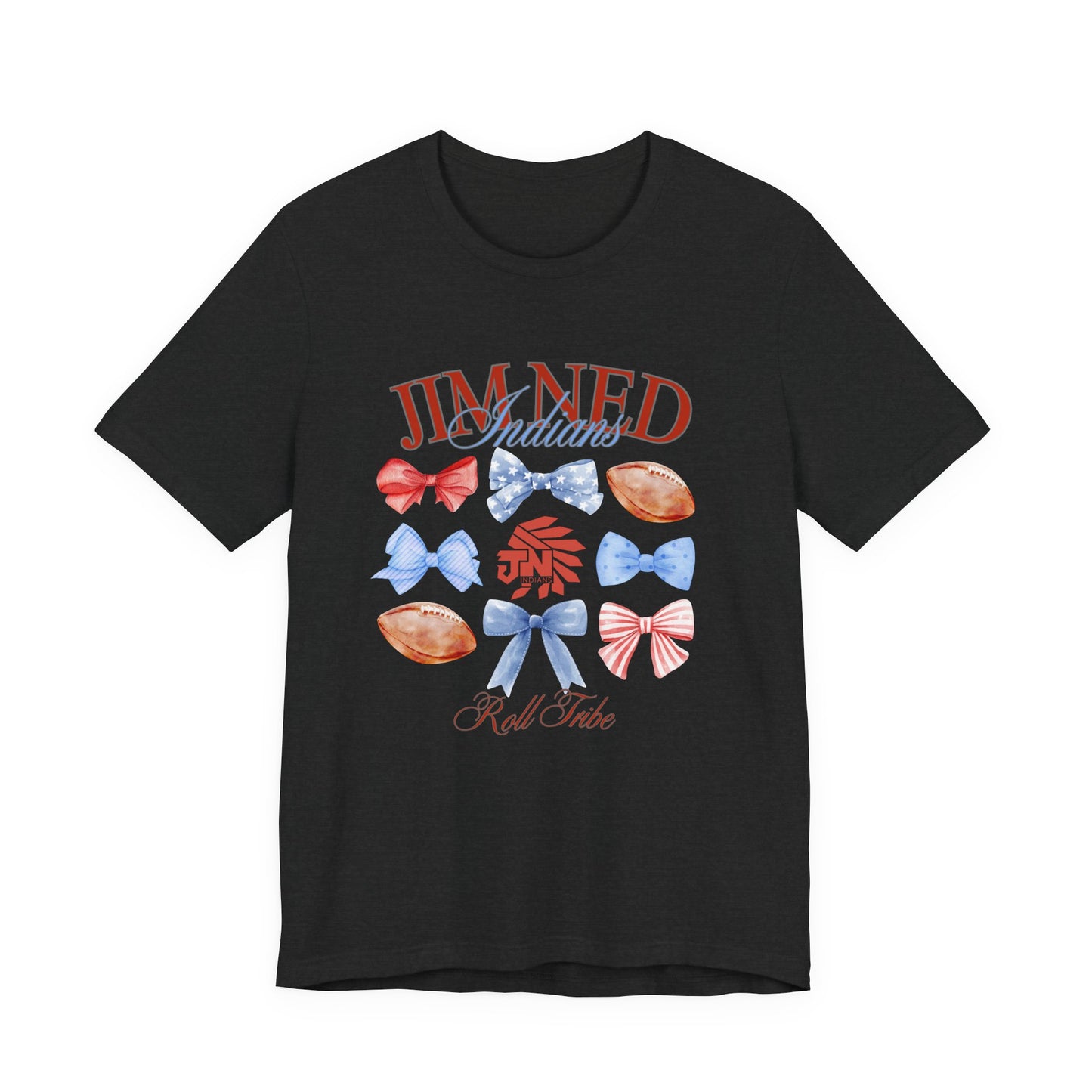 Unisex Jersey Short Sleeve Tee with Colorful Bows Design | Perfect for Celebrations, Casual Wear, Gifts, and Events
