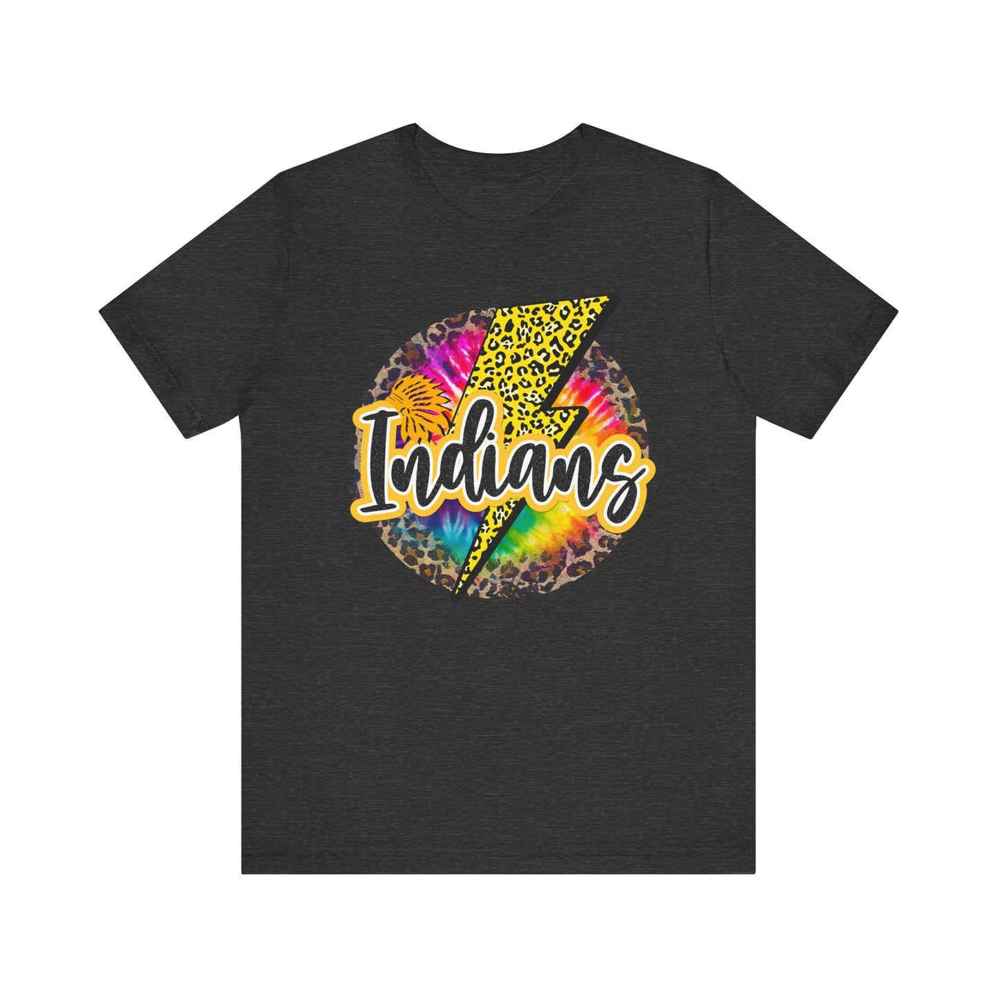 Indians tye dye Lightning emblem Unisex Jersey Short Sleeve Tee
