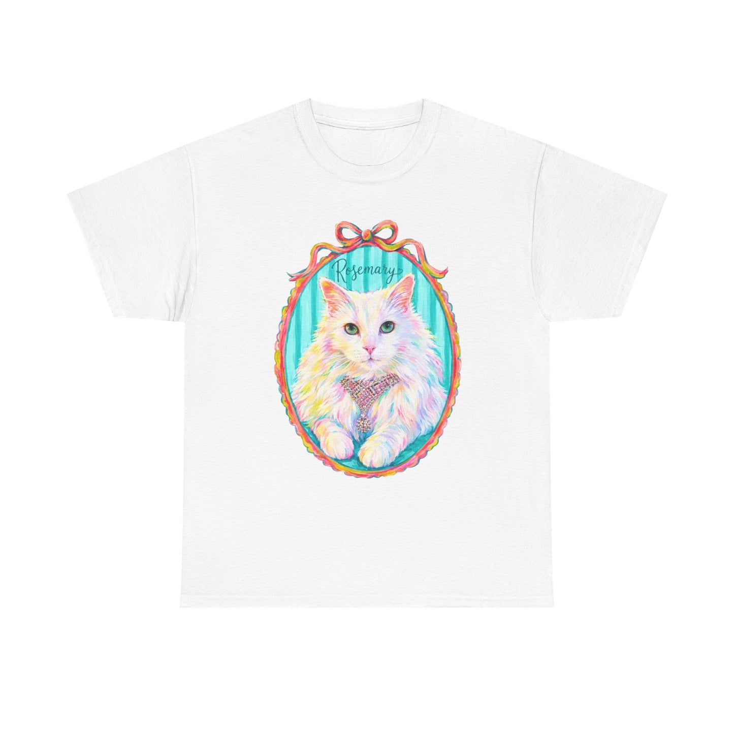 Vintage Portrait Cat T-Shirt — Pastel Framed Kitten Tee