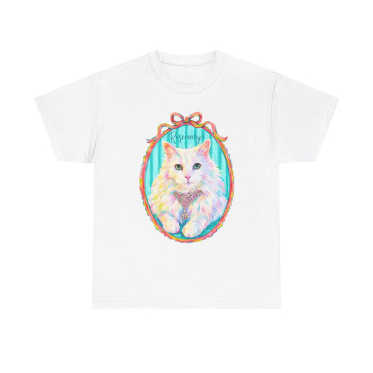 Vintage Portrait Cat T-Shirt — Pastel Framed Kitten Tee