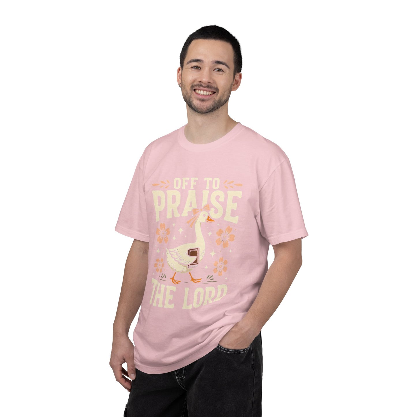 Off to Praise the Lord T-Shirt — Christian Duck Floral Graphic Tee