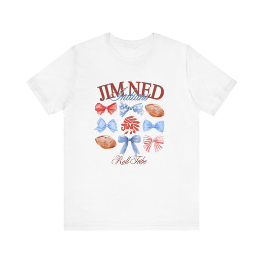 Unisex Jersey Short Sleeve Tee with Colorful Bows Design | Perfect for Celebrations, Casual Wear, Gifts, and Events