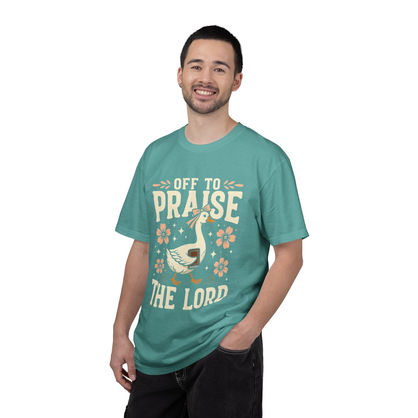 Off to Praise the Lord T-Shirt — Christian Duck Floral Graphic Tee