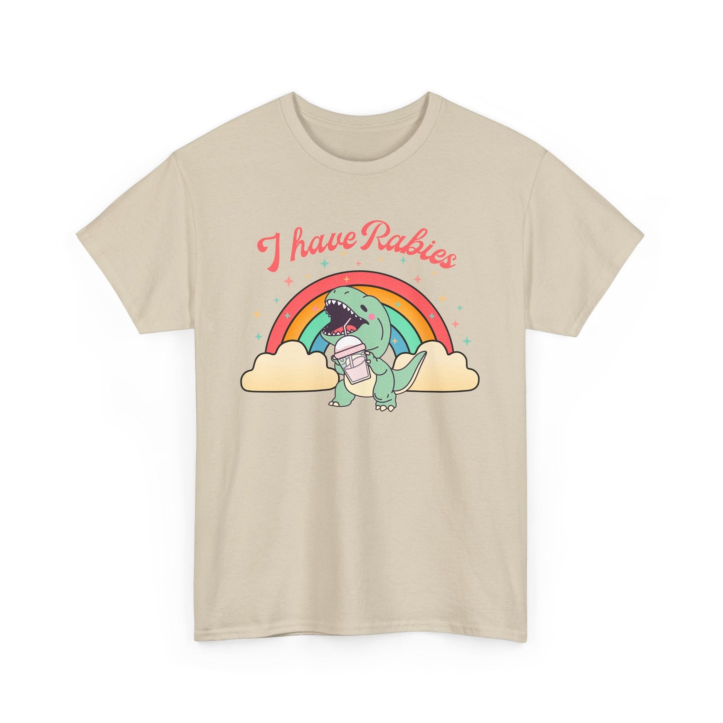 Funny Dinosaur Tee - I Have Rabies Unisex Heavy Cotton T-Shirt
