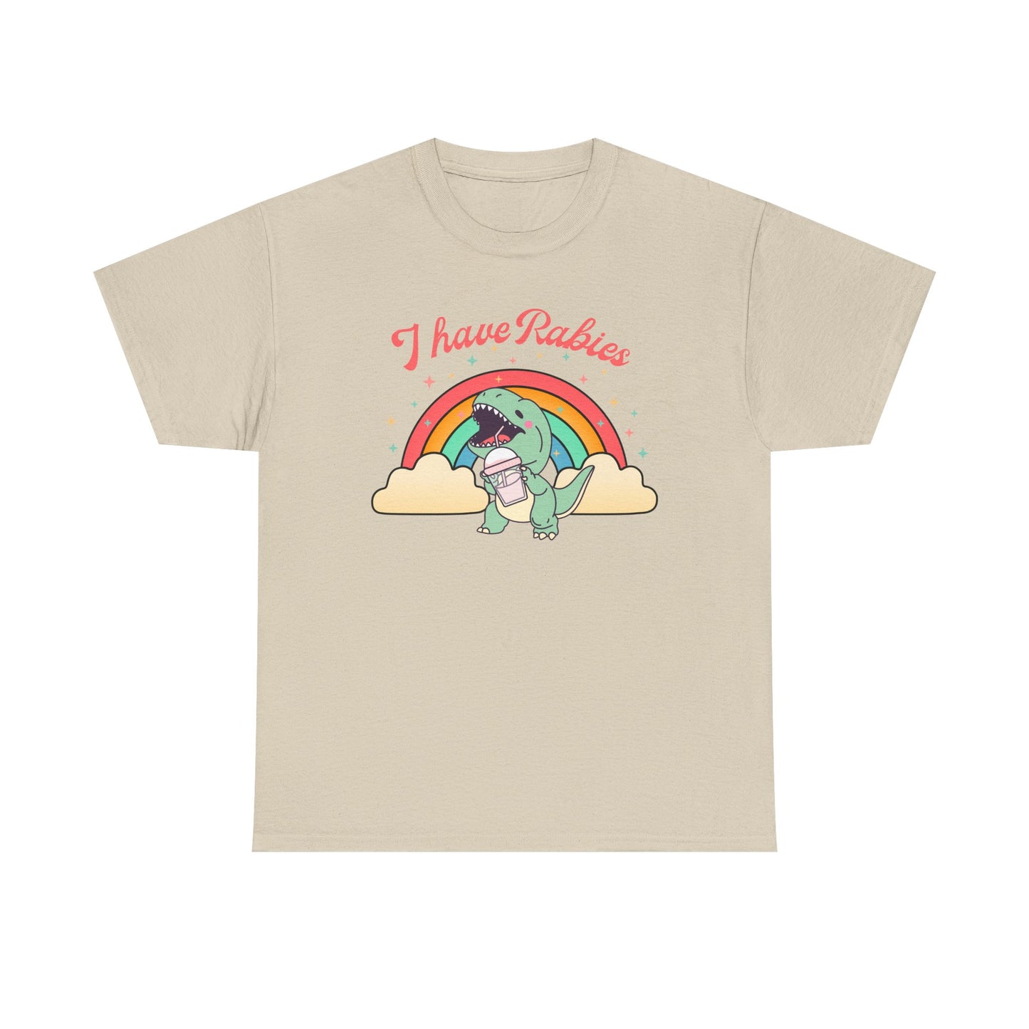 Funny Dinosaur Tee - I Have Rabies Unisex Heavy Cotton T-Shirt