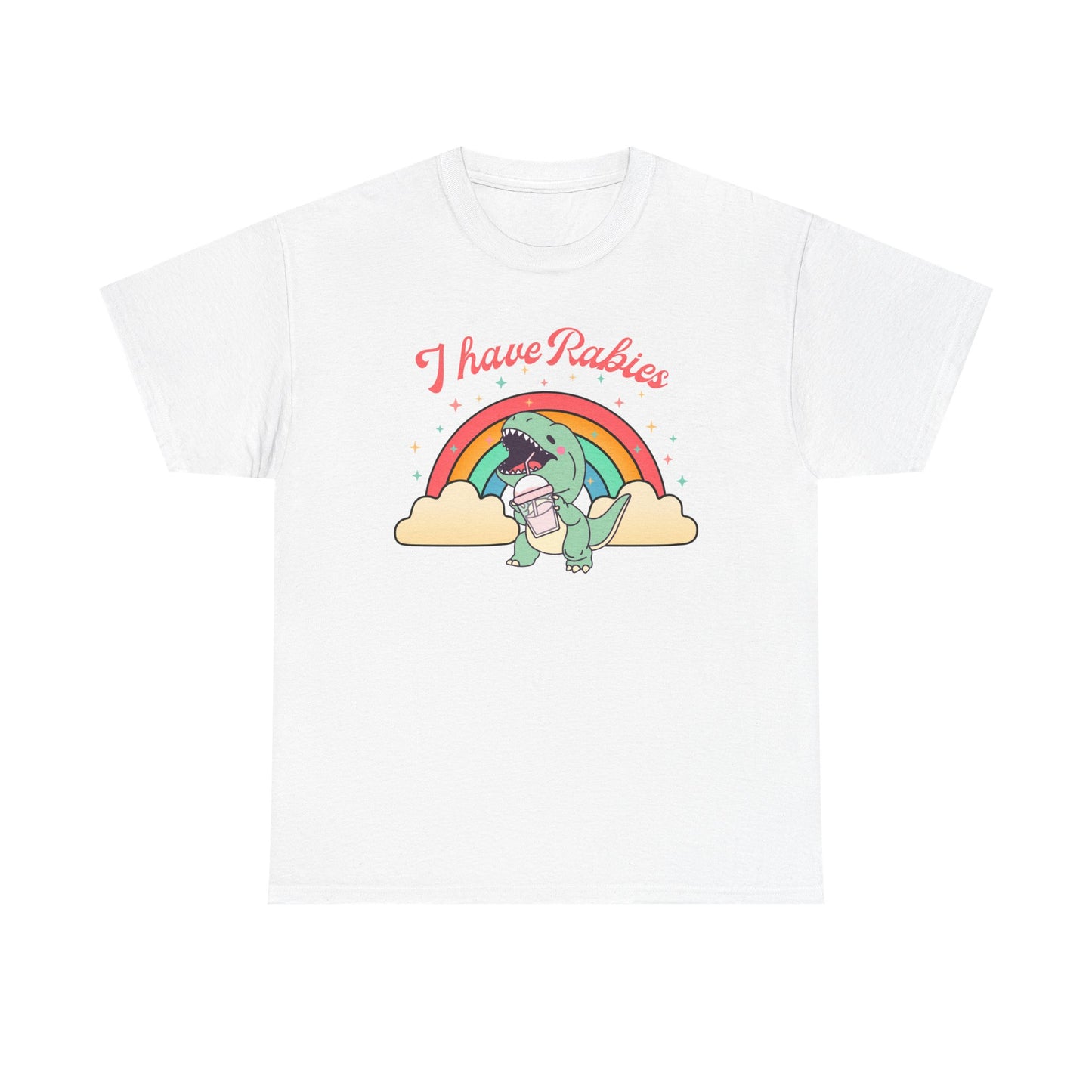 Funny Dinosaur Tee - I Have Rabies Unisex Heavy Cotton T-Shirt