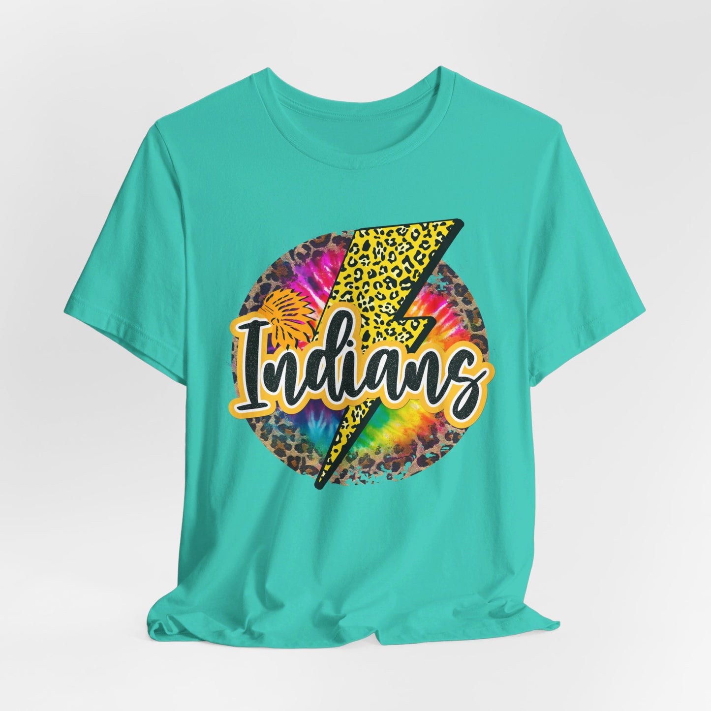 Indians tye dye Lightning emblem Unisex Jersey Short Sleeve Tee