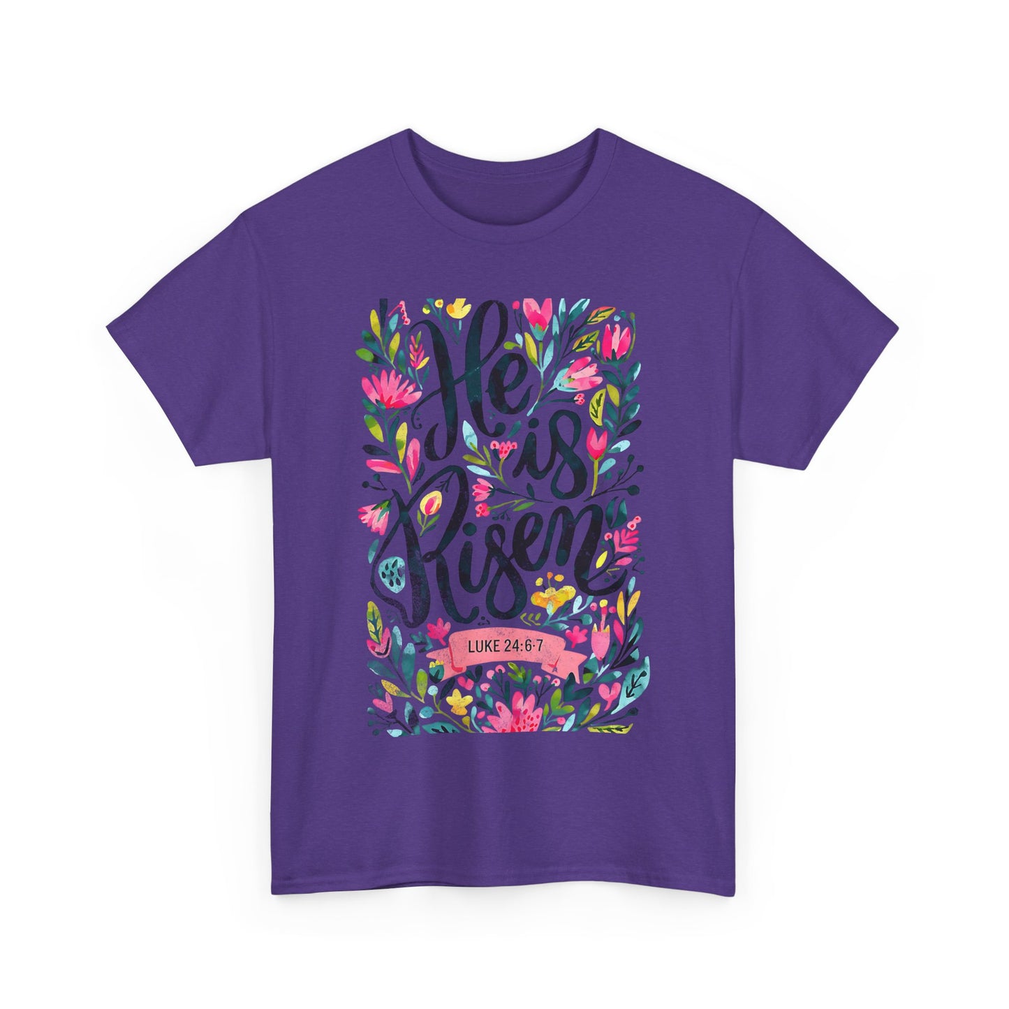 He Is Risen Unisex Heavy Cotton Tee - Inspirational Faith Shirt