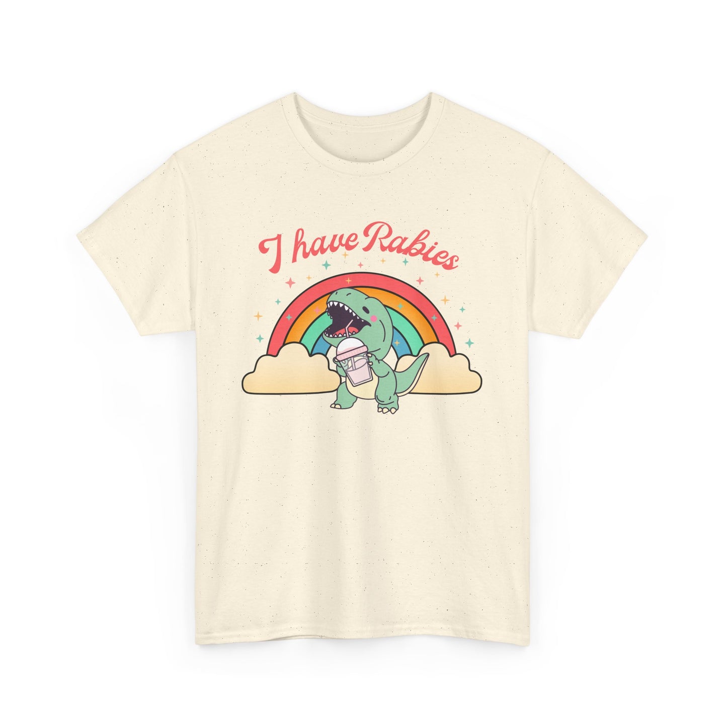 Funny Dinosaur Tee - I Have Rabies Unisex Heavy Cotton T-Shirt