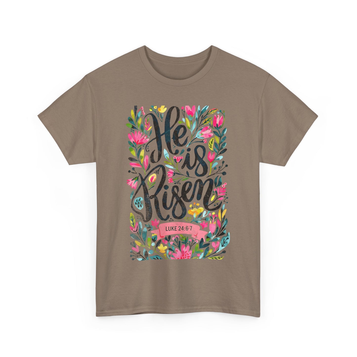 He Is Risen Unisex Heavy Cotton Tee - Inspirational Faith Shirt