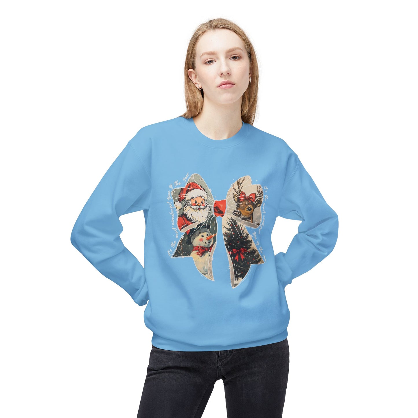 Christmas Bow Sweatshirt - Crewneck Sweatshirt