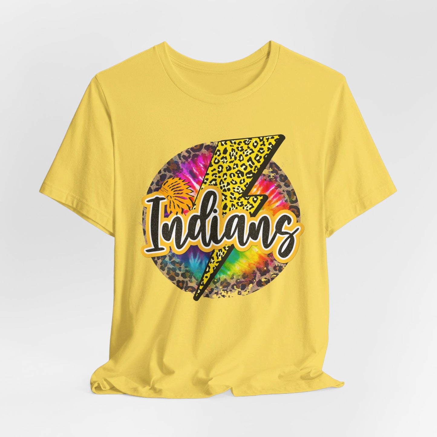 Indians tye dye Lightning emblem Unisex Jersey Short Sleeve Tee