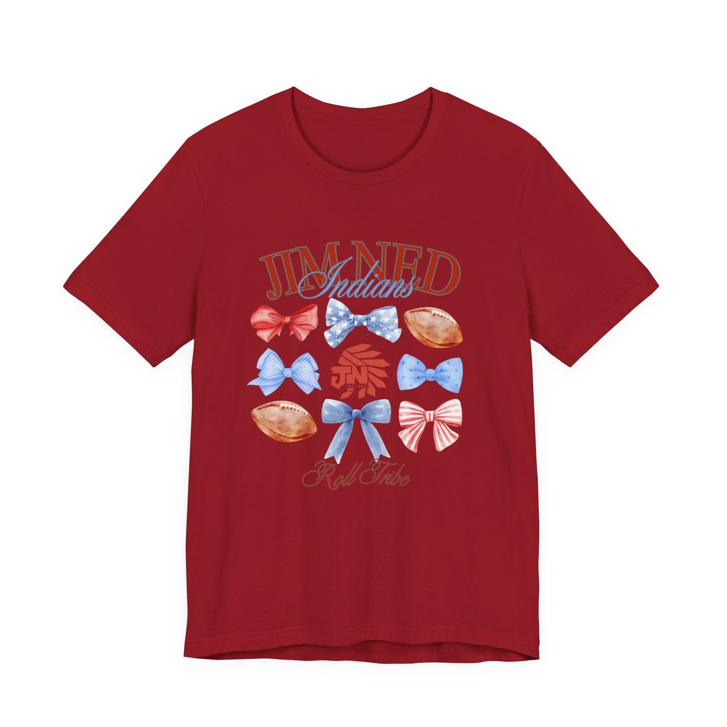 Unisex Jersey Short Sleeve Tee with Colorful Bows Design | Perfect for Celebrations, Casual Wear, Gifts, and Events