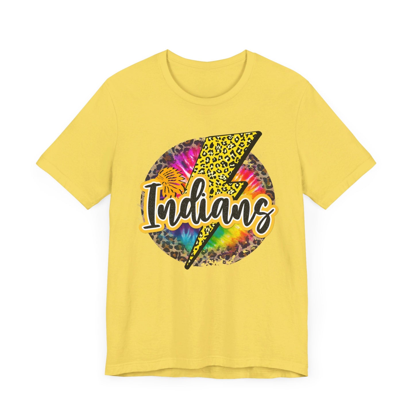 Indians tye dye Lightning emblem Unisex Jersey Short Sleeve Tee