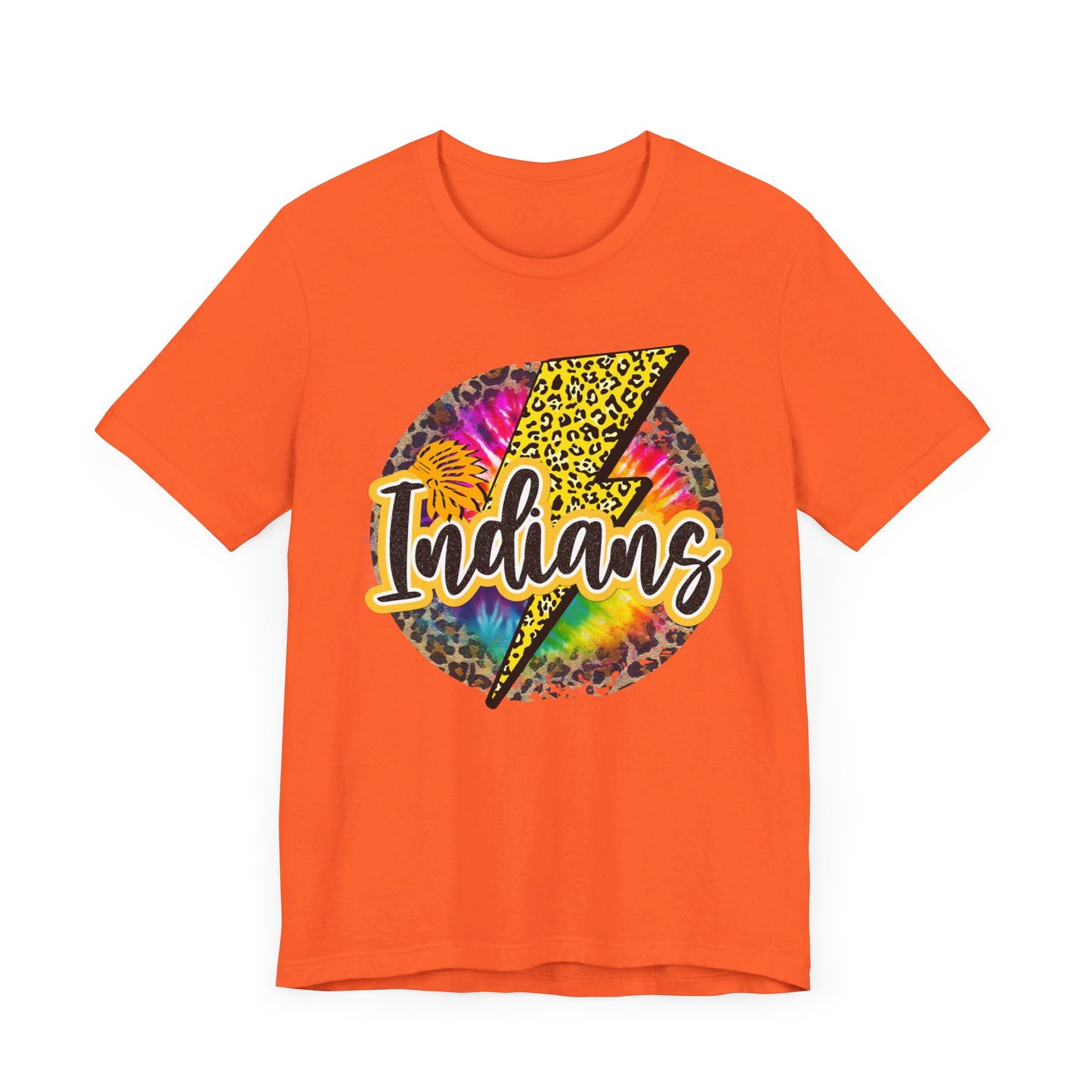 Indians tye dye Lightning emblem Unisex Jersey Short Sleeve Tee