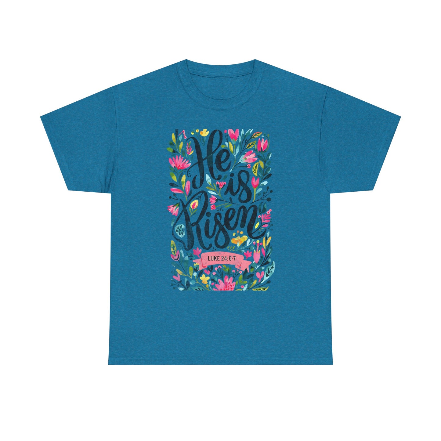He Is Risen Unisex Heavy Cotton Tee - Inspirational Faith Shirt