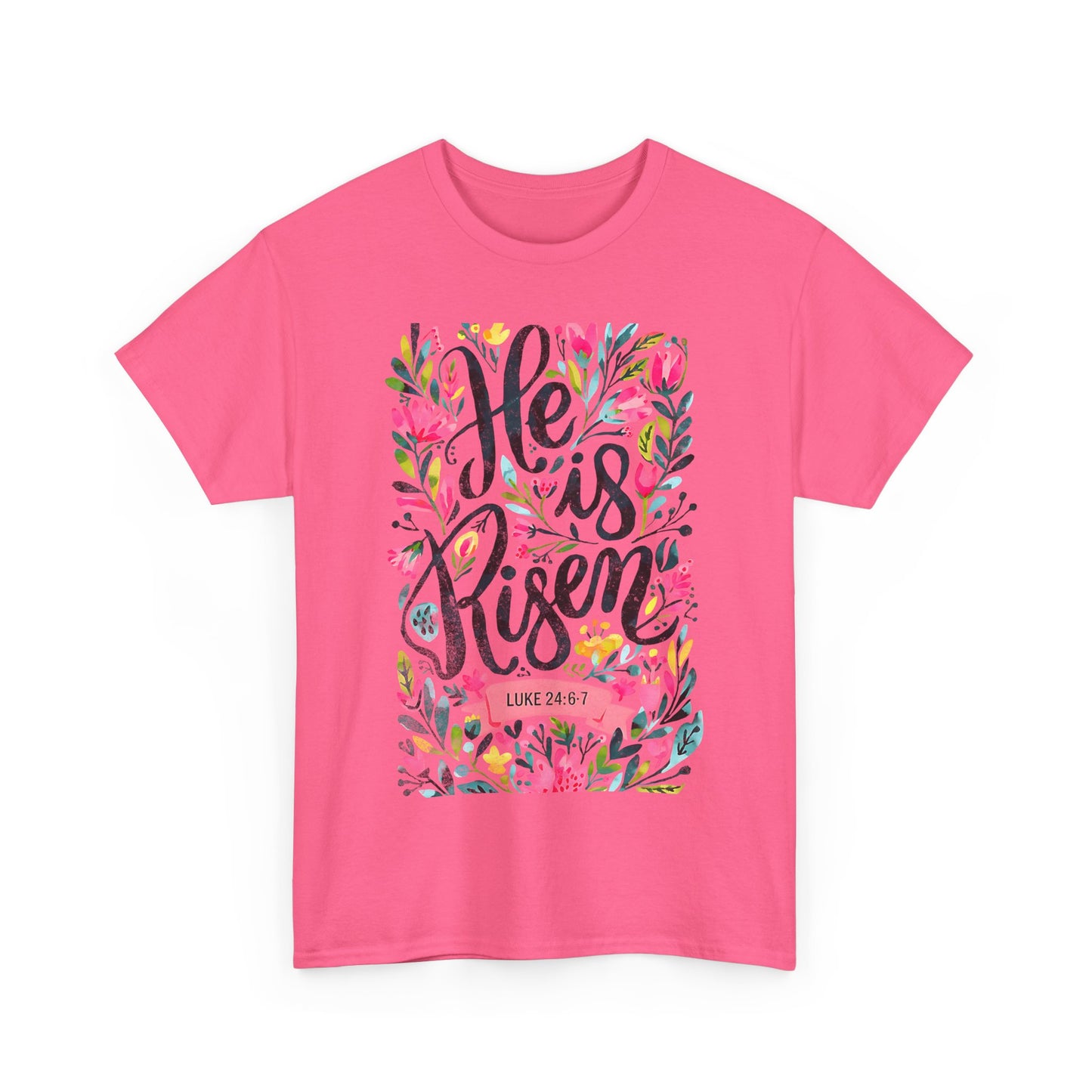He Is Risen Unisex Heavy Cotton Tee - Inspirational Faith Shirt