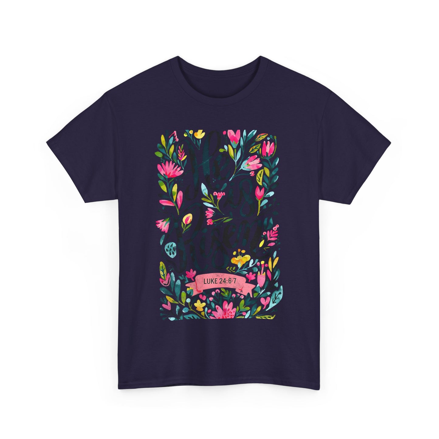 He Is Risen Unisex Heavy Cotton Tee - Inspirational Faith Shirt