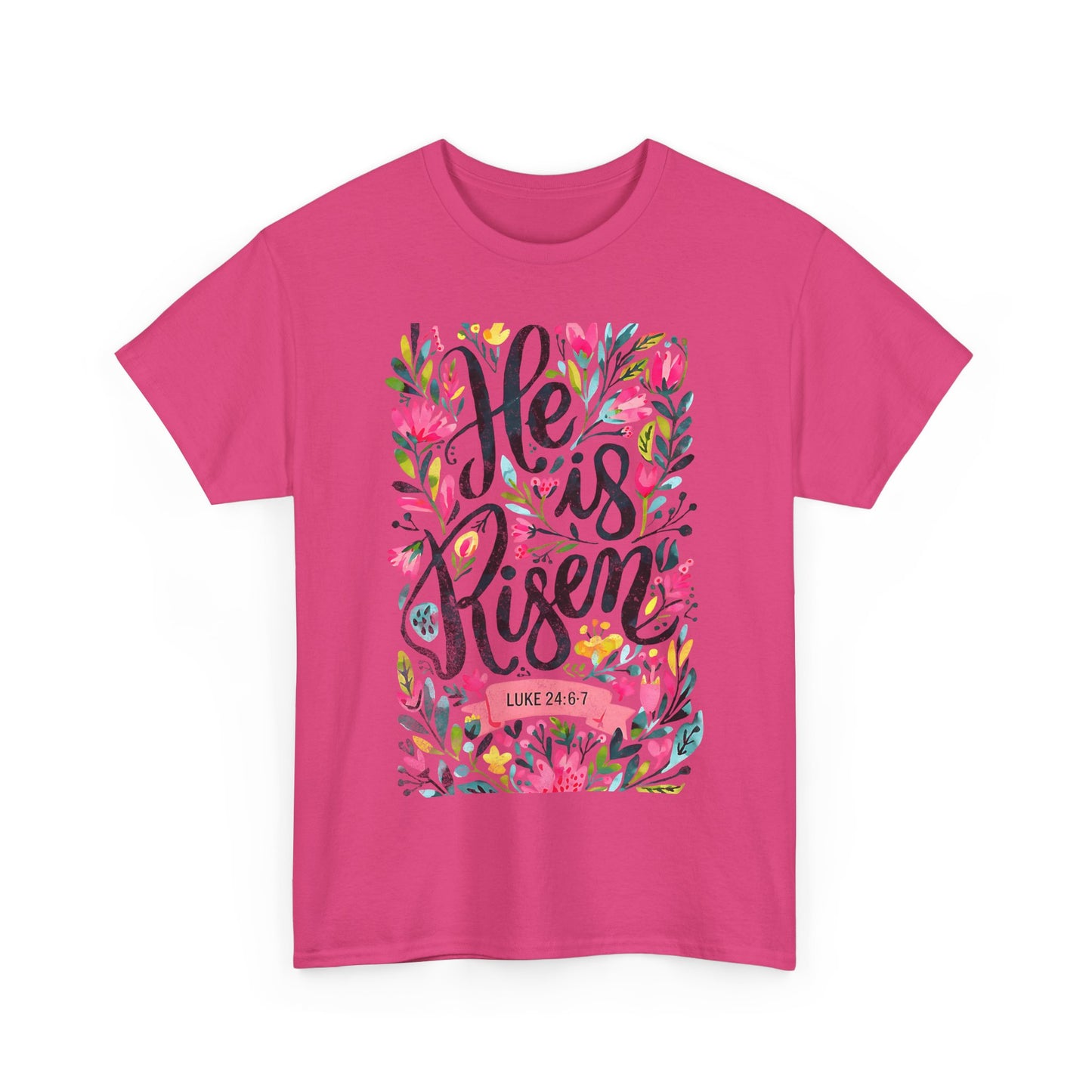 He Is Risen Unisex Heavy Cotton Tee - Inspirational Faith Shirt