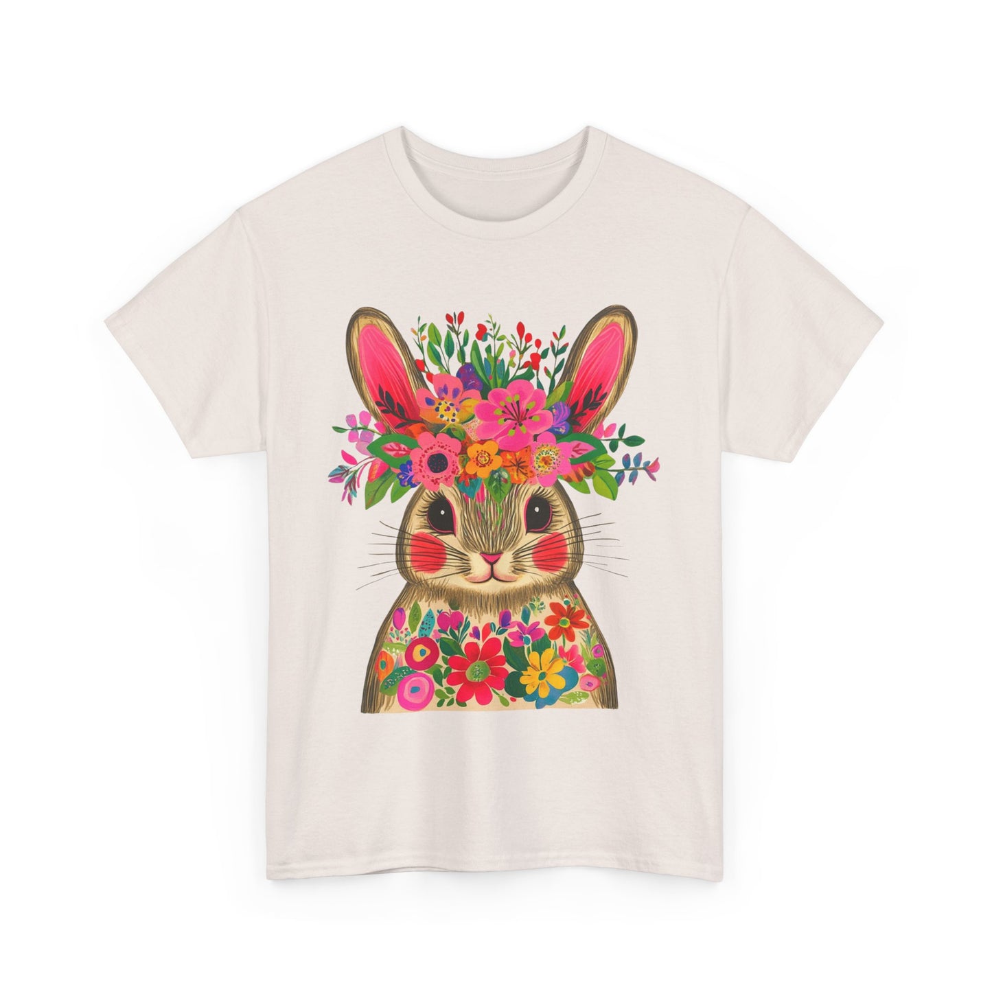 Flower Bunny Unisex Tee - Whimsical Easter Design