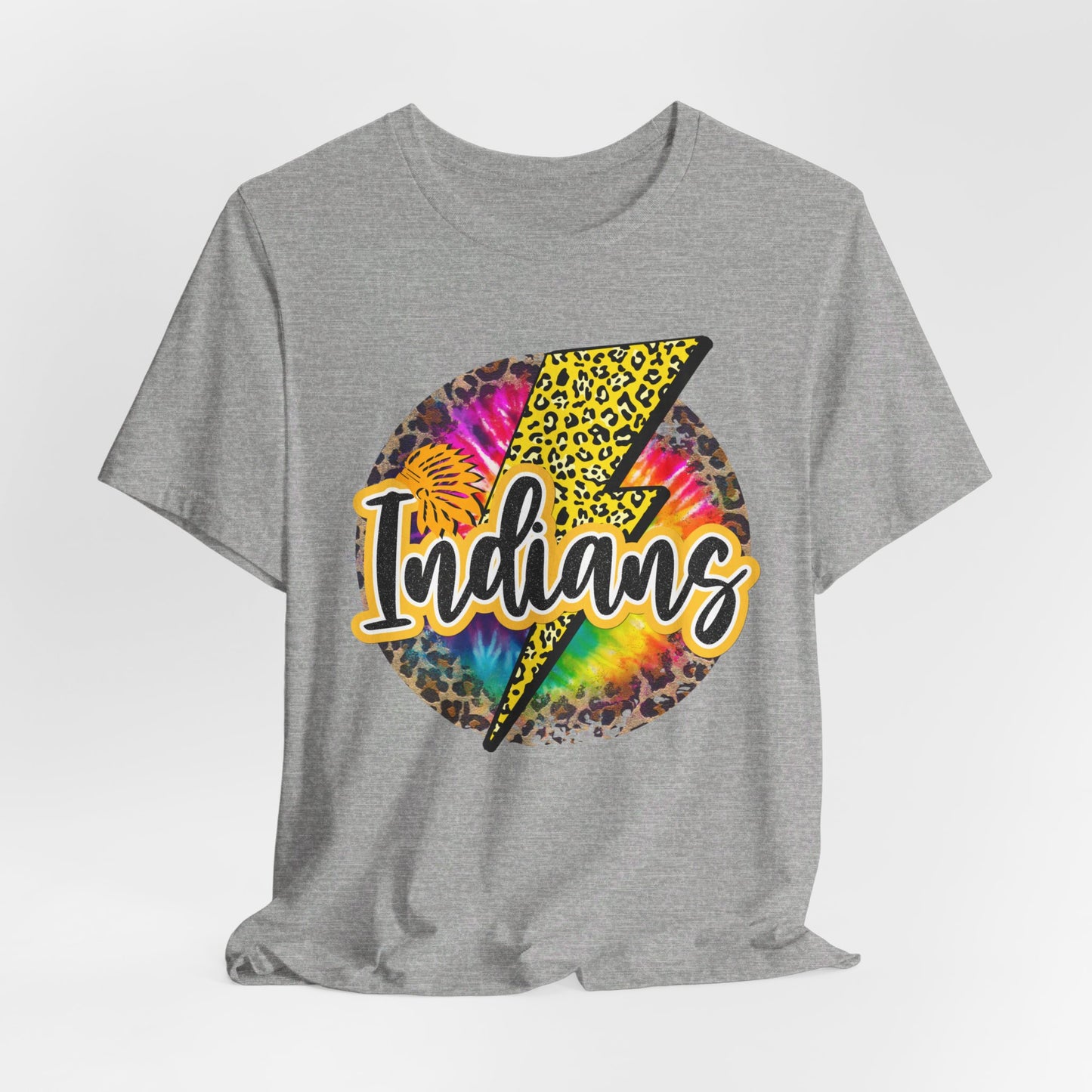 Indians tye dye Lightning emblem Unisex Jersey Short Sleeve Tee