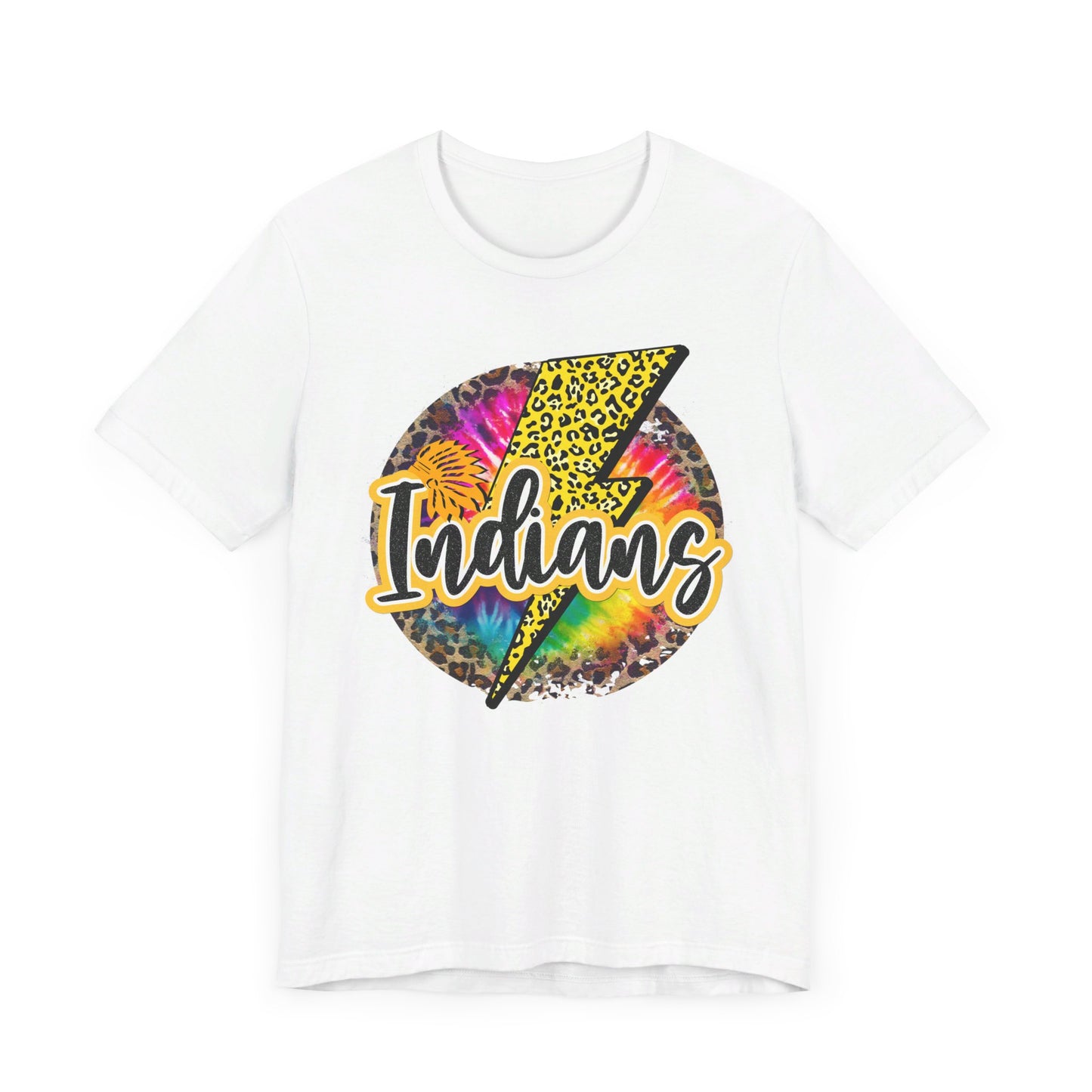 Indians tye dye Lightning emblem Unisex Jersey Short Sleeve Tee