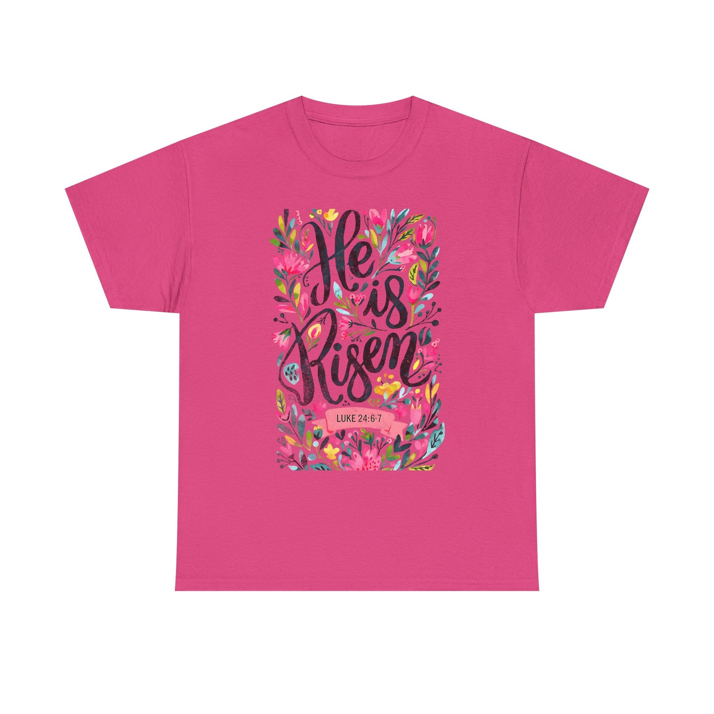 He Is Risen Unisex Heavy Cotton Tee - Inspirational Faith Shirt