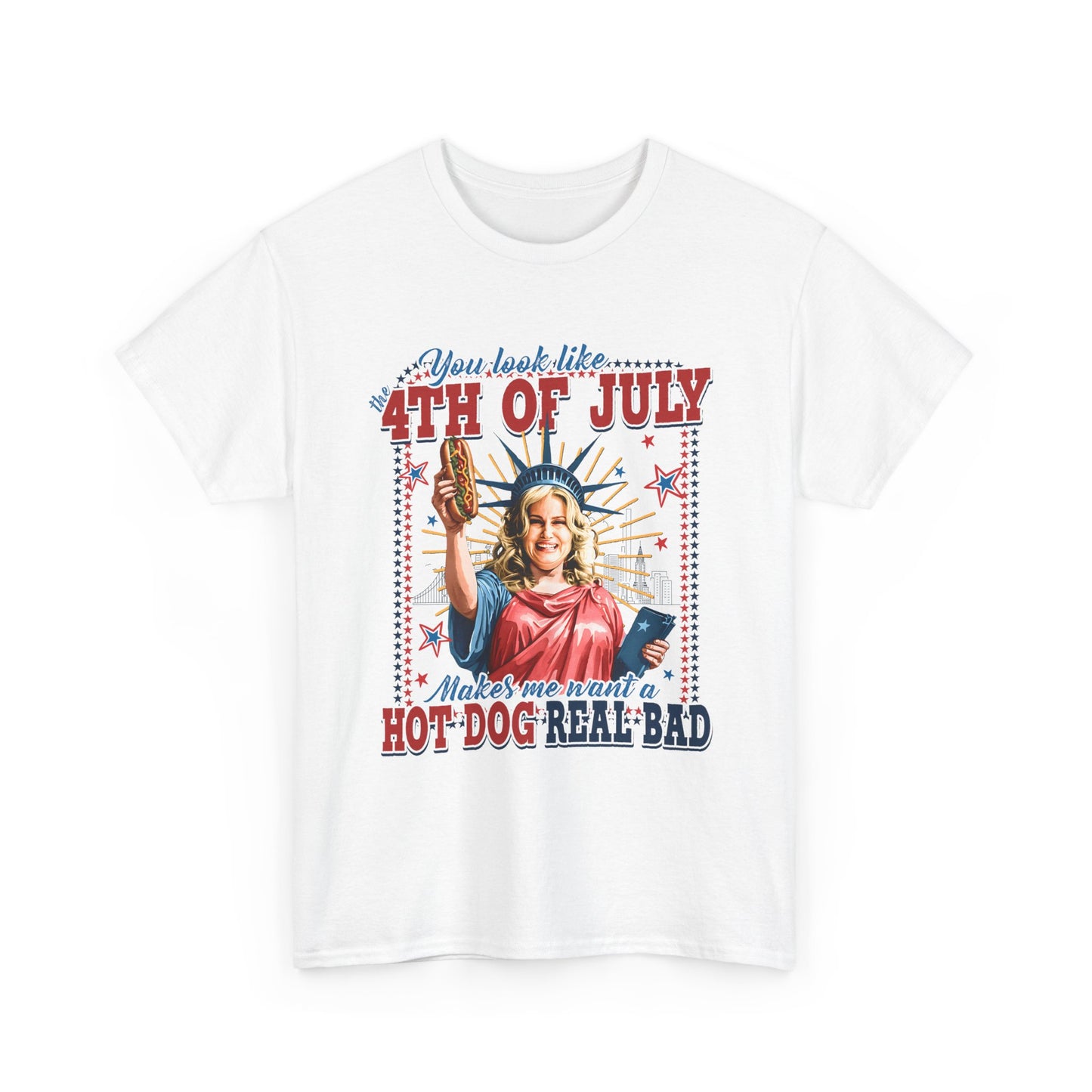 4th of July Hot Dog Graphic Tee — Funny Patriotic Independence Day Shirt