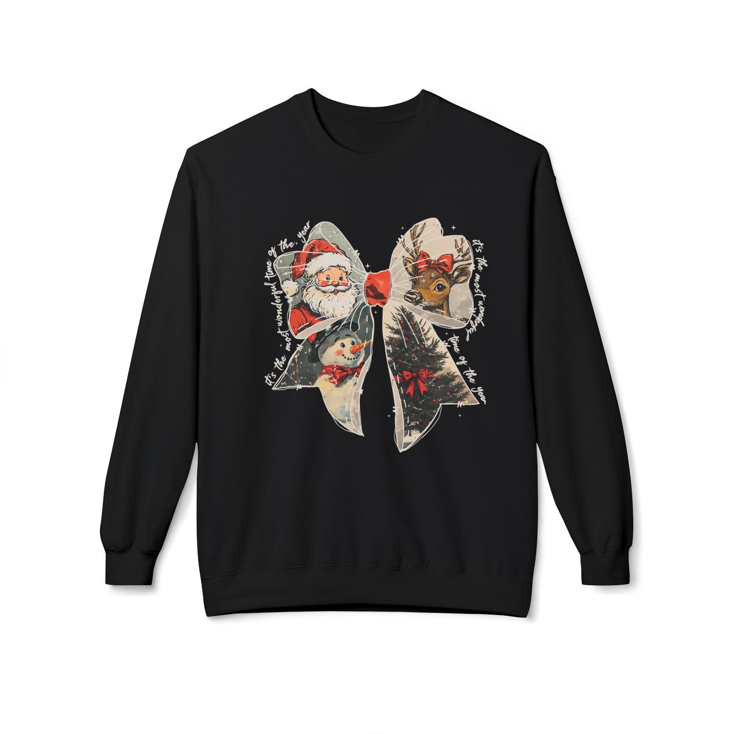 Christmas Bow Sweatshirt - Crewneck Sweatshirt