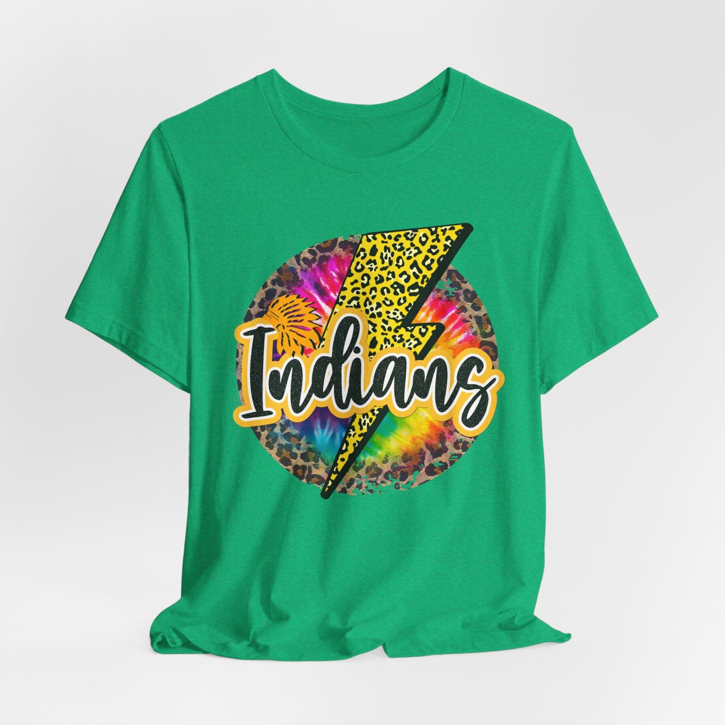 Indians tye dye Lightning emblem Unisex Jersey Short Sleeve Tee