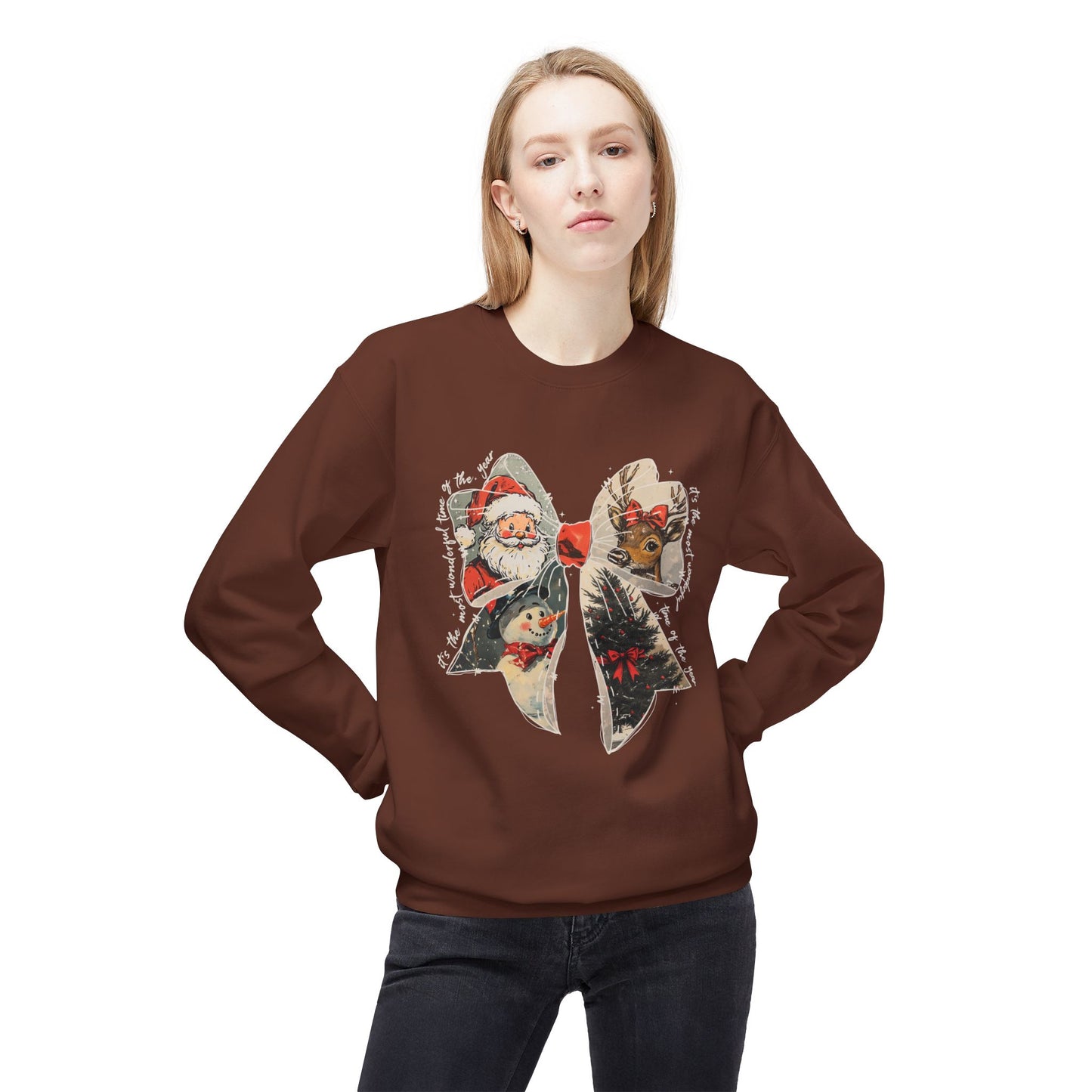 Christmas Bow Sweatshirt - Crewneck Sweatshirt