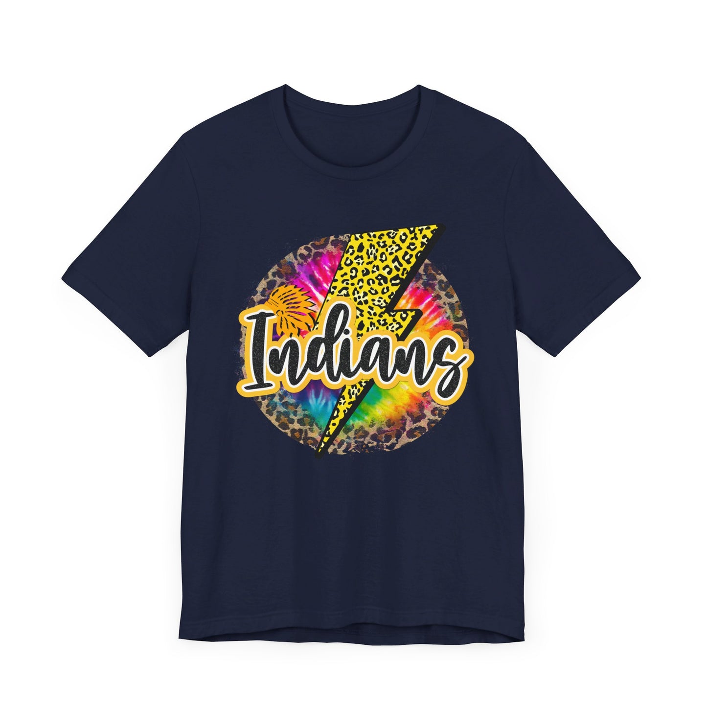 Indians tye dye Lightning emblem Unisex Jersey Short Sleeve Tee