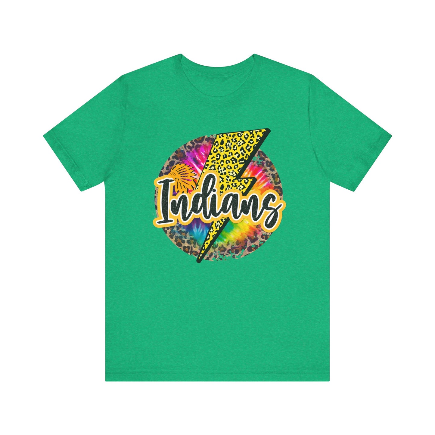 Indians tye dye Lightning emblem Unisex Jersey Short Sleeve Tee