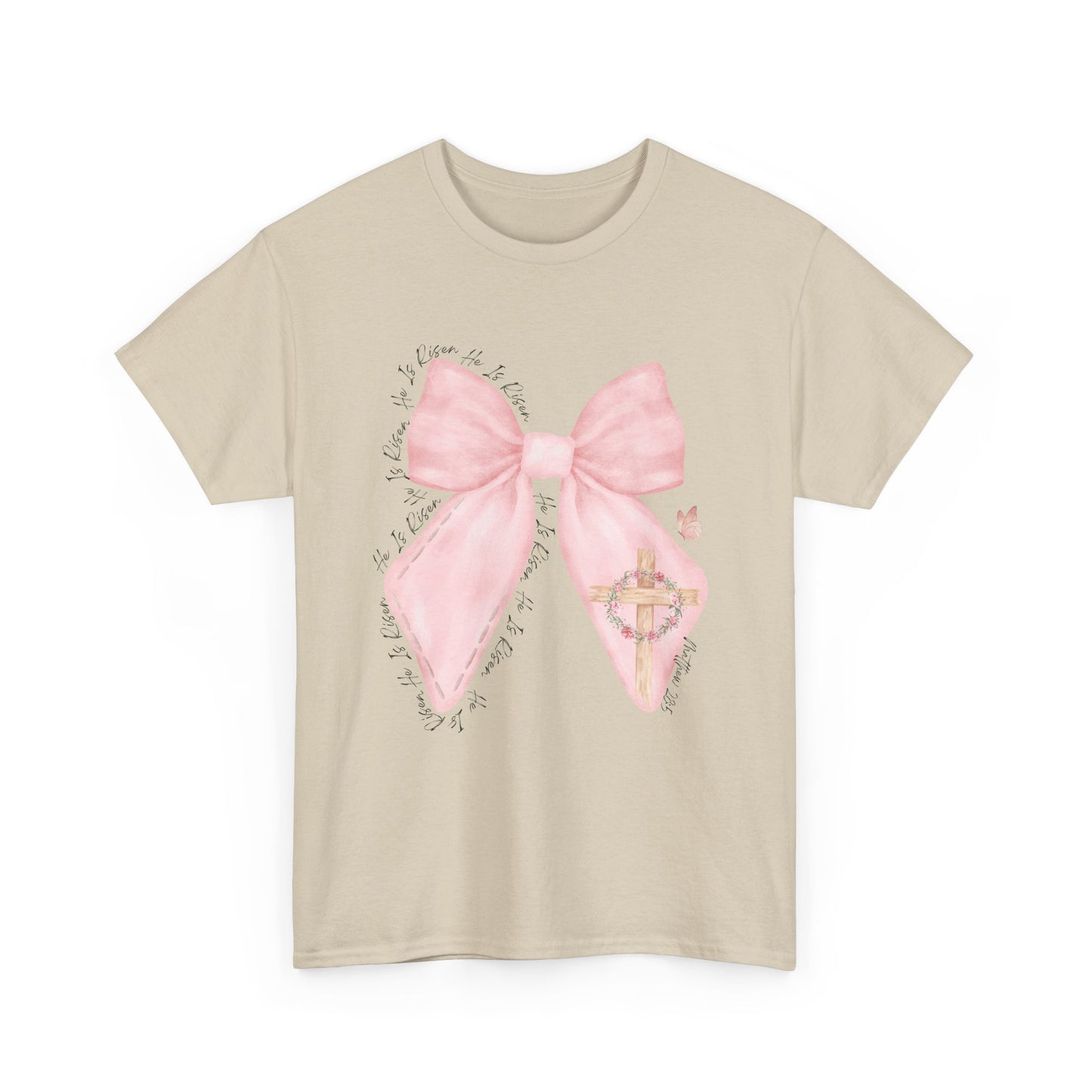 Pink Ribbon Bow Tee — Feminine Pastel Bow Graphic T-Shirt