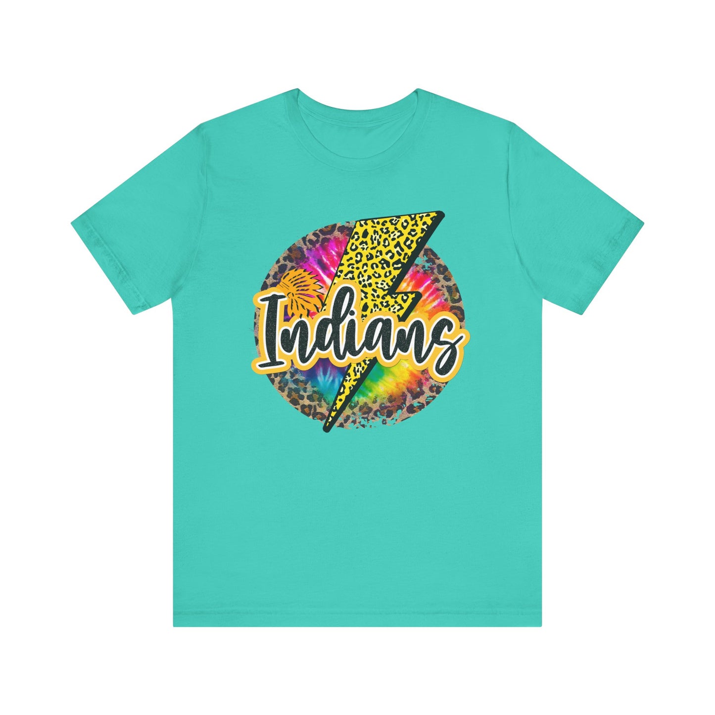 Indians tye dye Lightning emblem Unisex Jersey Short Sleeve Tee