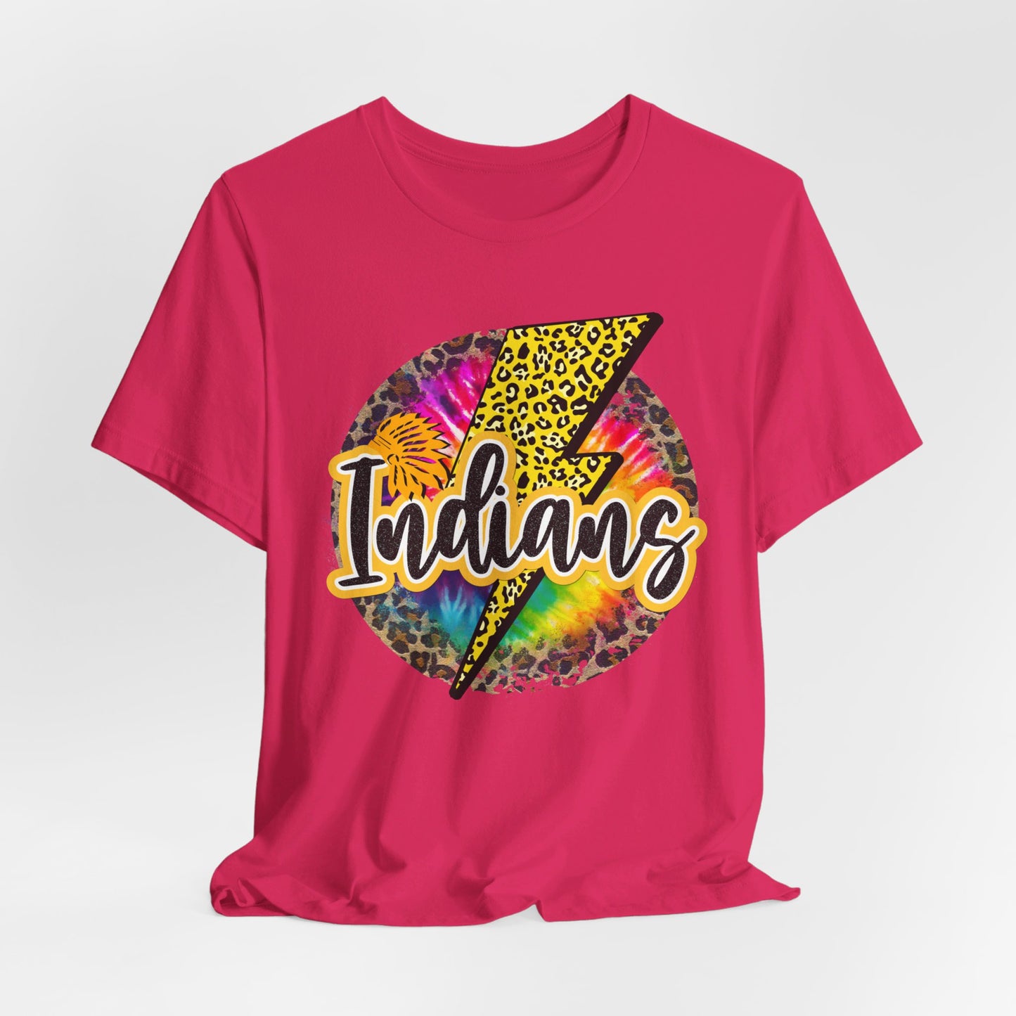 Indians tye dye Lightning emblem Unisex Jersey Short Sleeve Tee