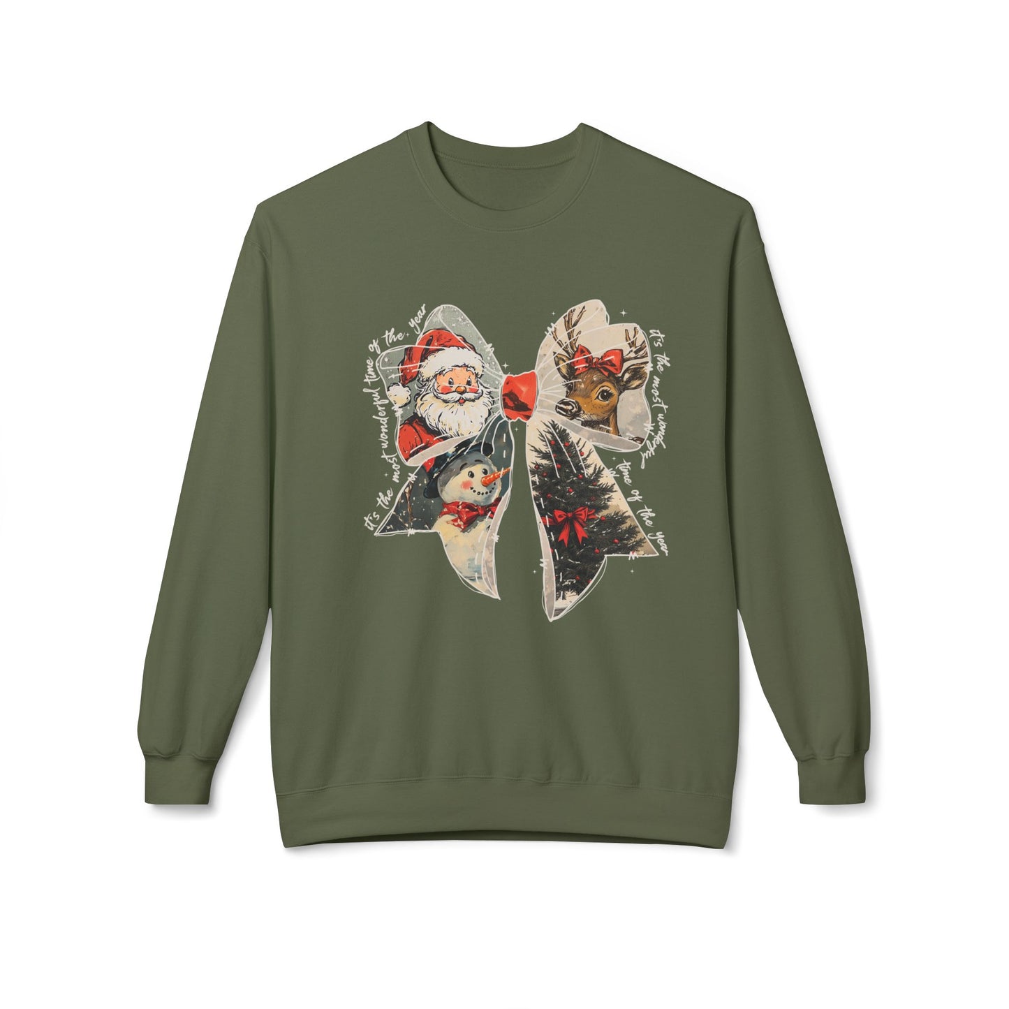 Christmas Bow Sweatshirt - Crewneck Sweatshirt