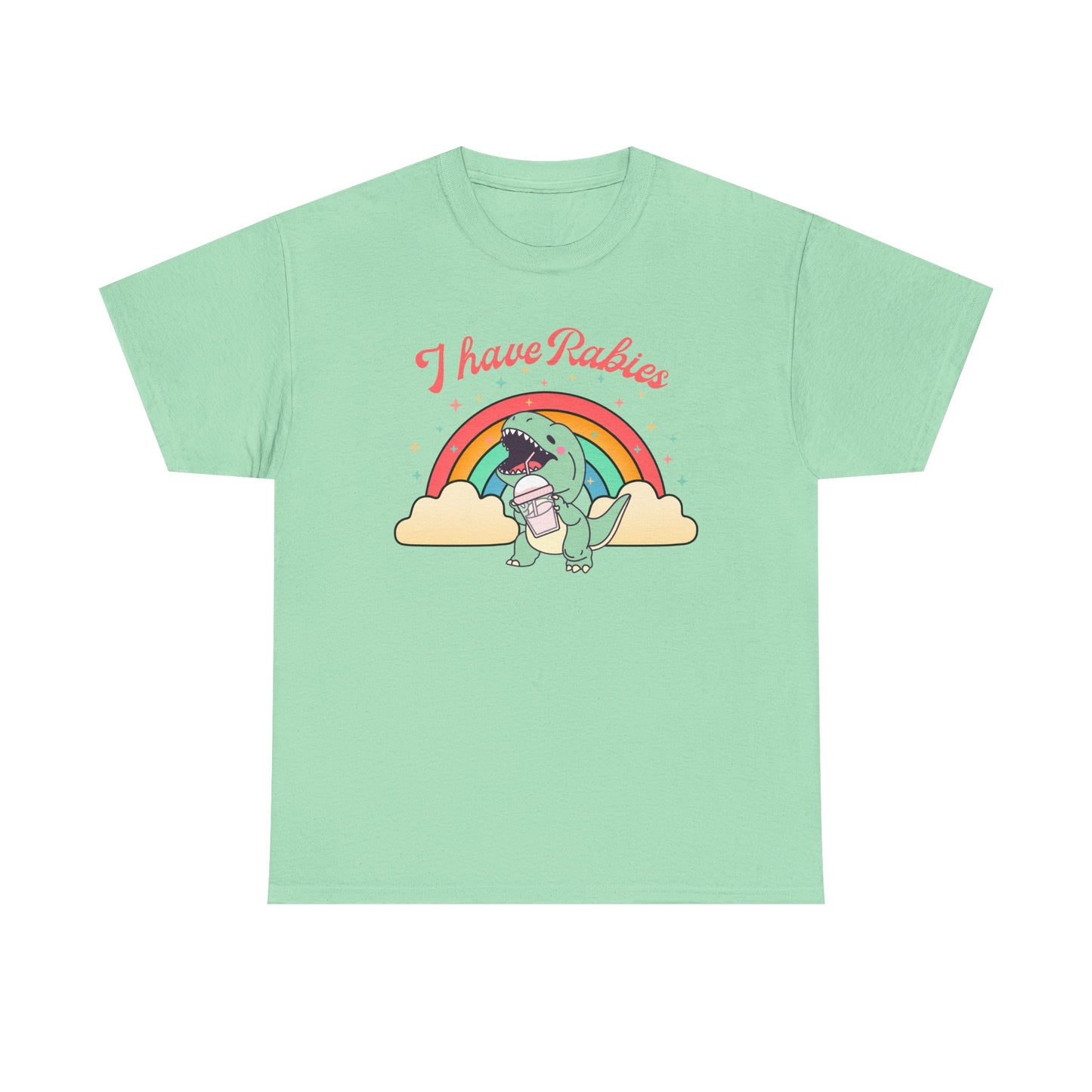 Funny Dinosaur Tee - I Have Rabies Unisex Heavy Cotton T-Shirt