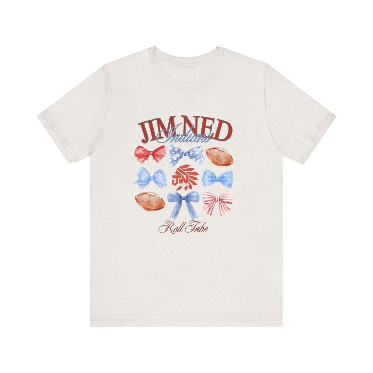 Unisex Jersey Short Sleeve Tee with Colorful Bows Design | Perfect for Celebrations, Casual Wear, Gifts, and Events