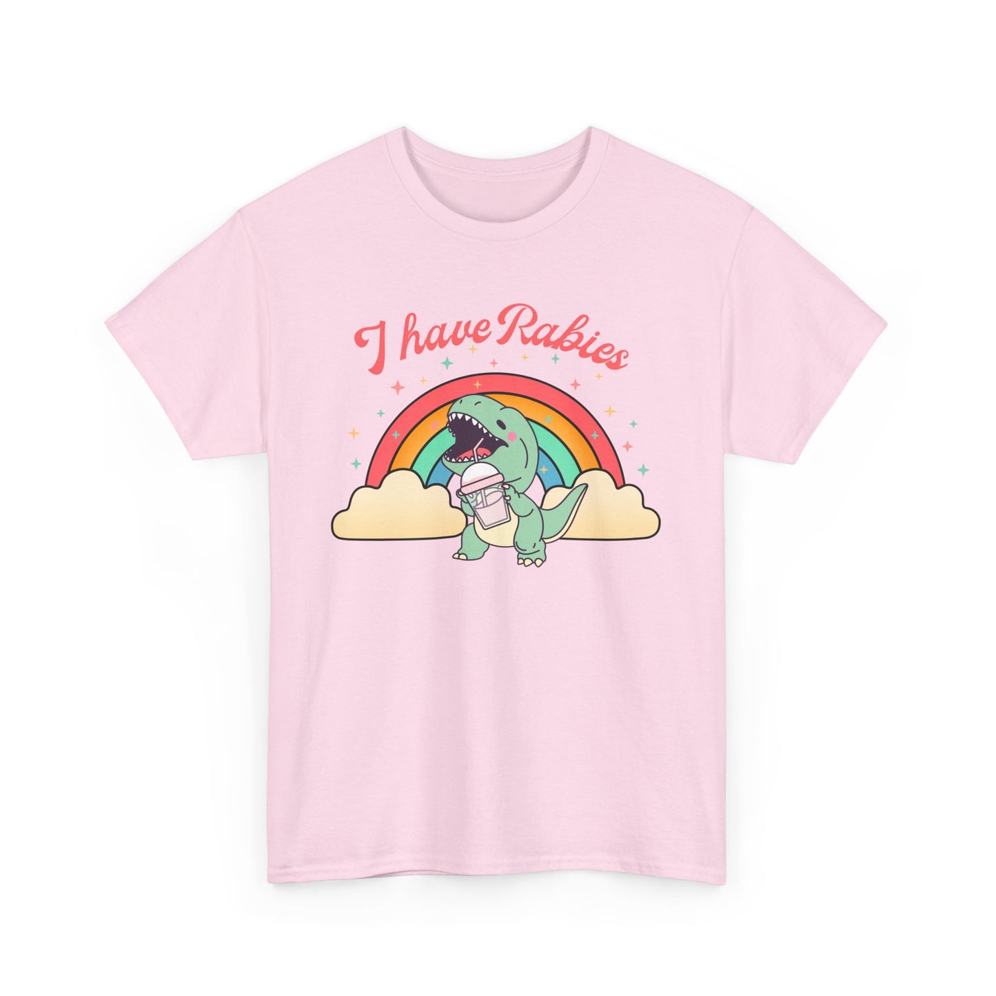 Funny Dinosaur Tee - I Have Rabies Unisex Heavy Cotton T-Shirt