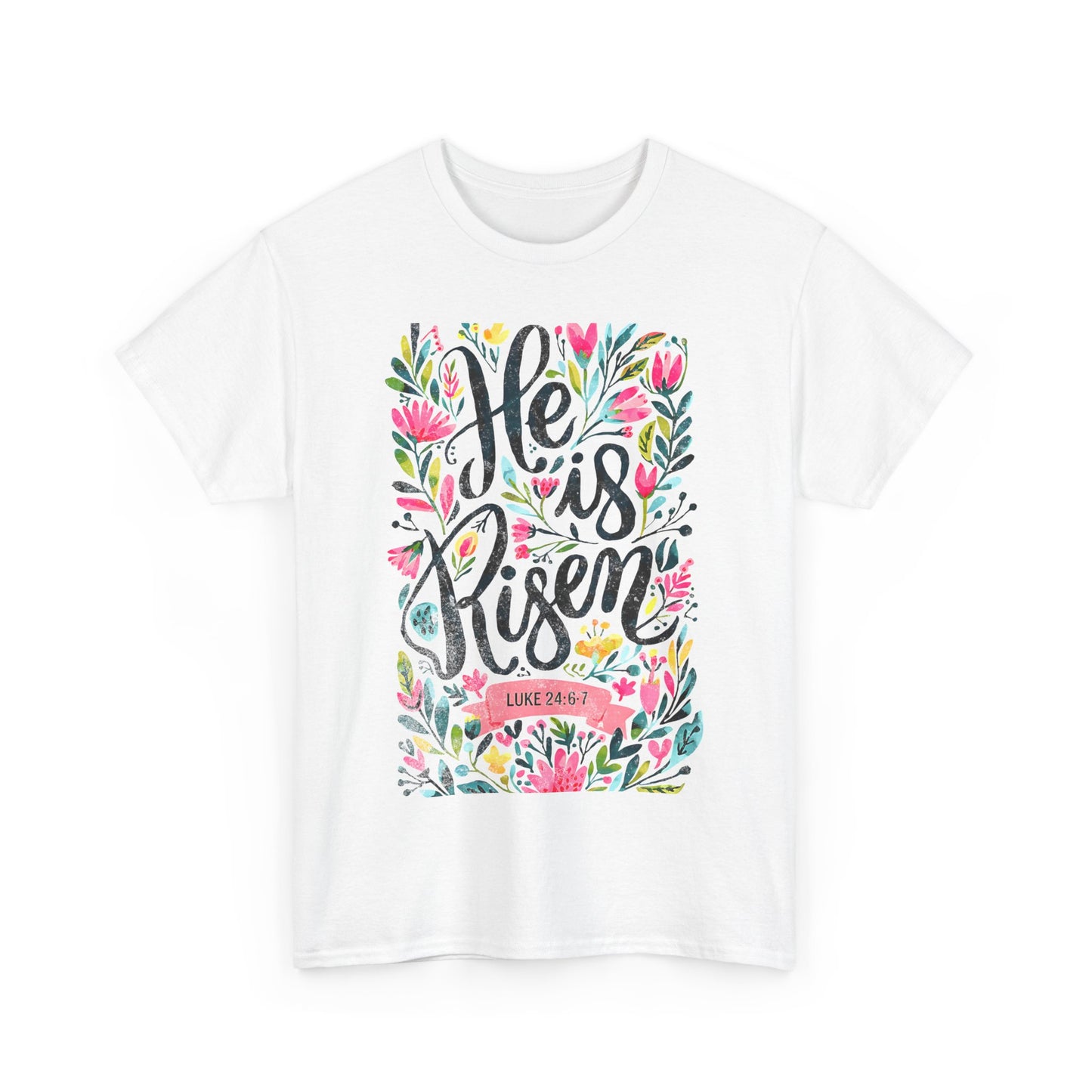 He Is Risen Unisex Heavy Cotton Tee - Inspirational Faith Shirt
