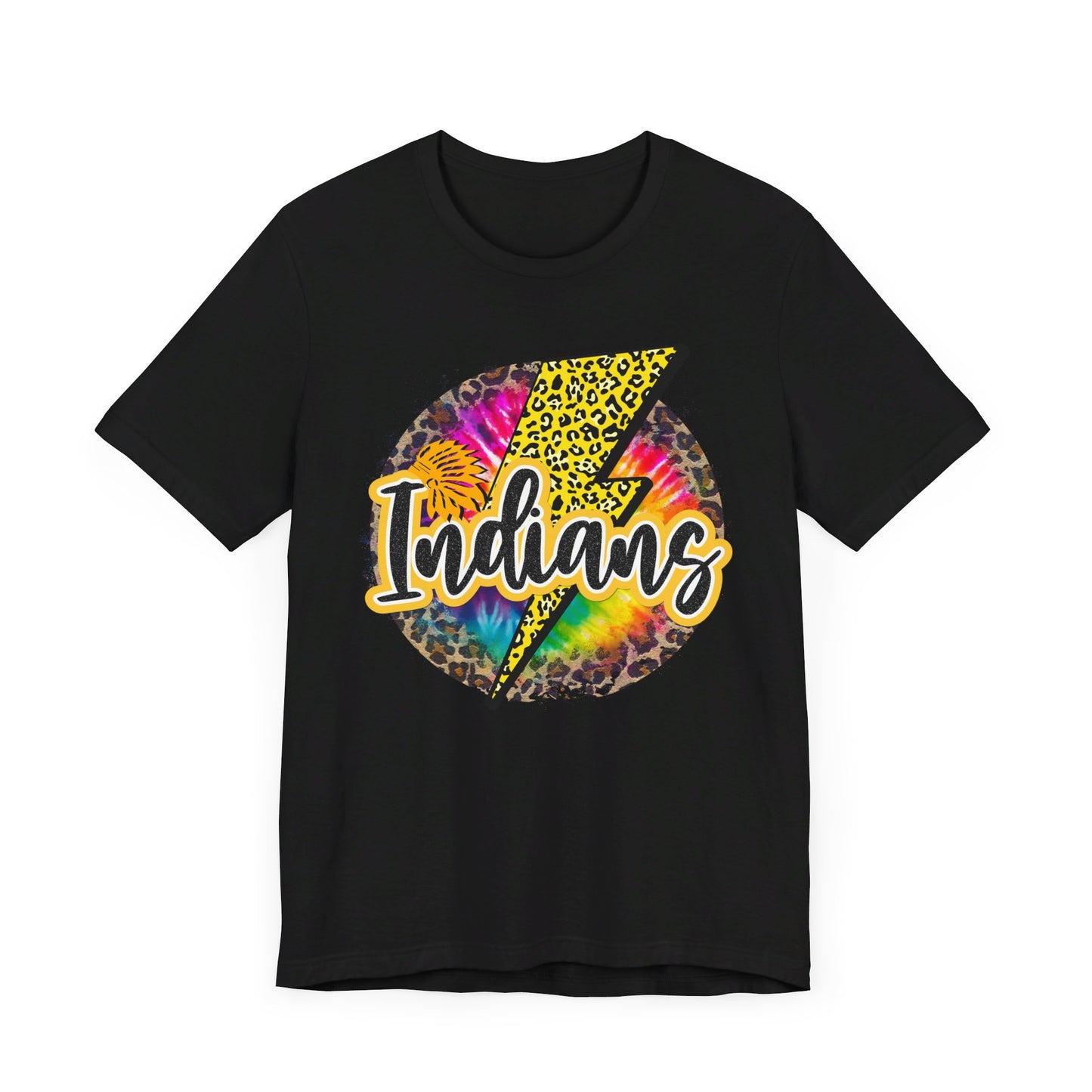 Indians tye dye Lightning emblem Unisex Jersey Short Sleeve Tee