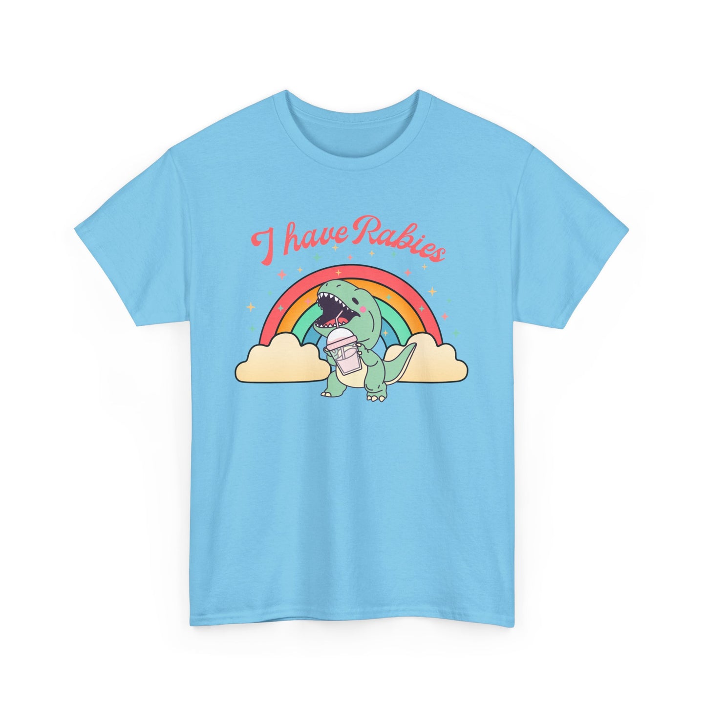 Funny Dinosaur Tee - I Have Rabies Unisex Heavy Cotton T-Shirt