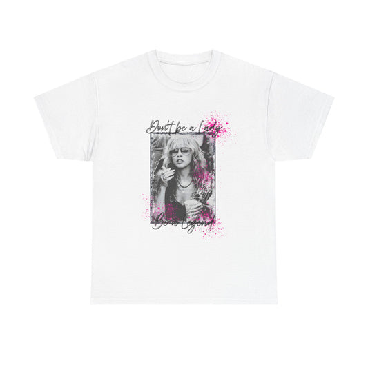 Graphic Tee - "Don't Be A Lady, Be A Legend" Retro Photo Pink Splatter