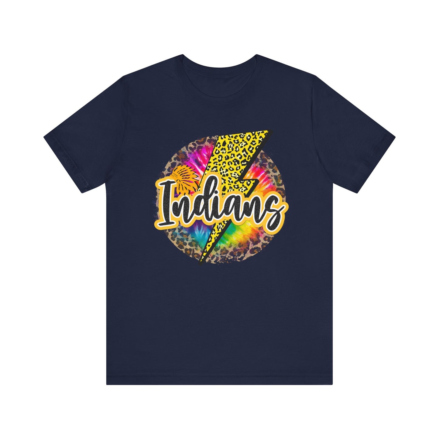 Indians tye dye Lightning emblem Unisex Jersey Short Sleeve Tee