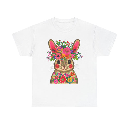 Flower Bunny Unisex Tee - Whimsical Easter Design