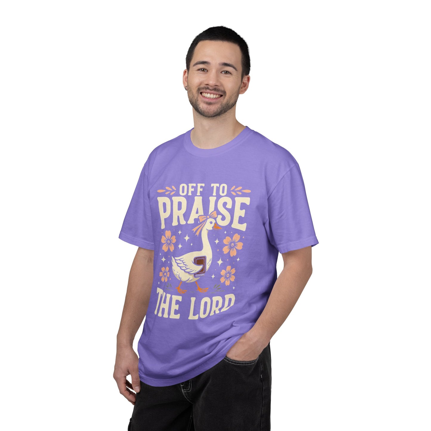 Off to Praise the Lord T-Shirt — Christian Duck Floral Graphic Tee