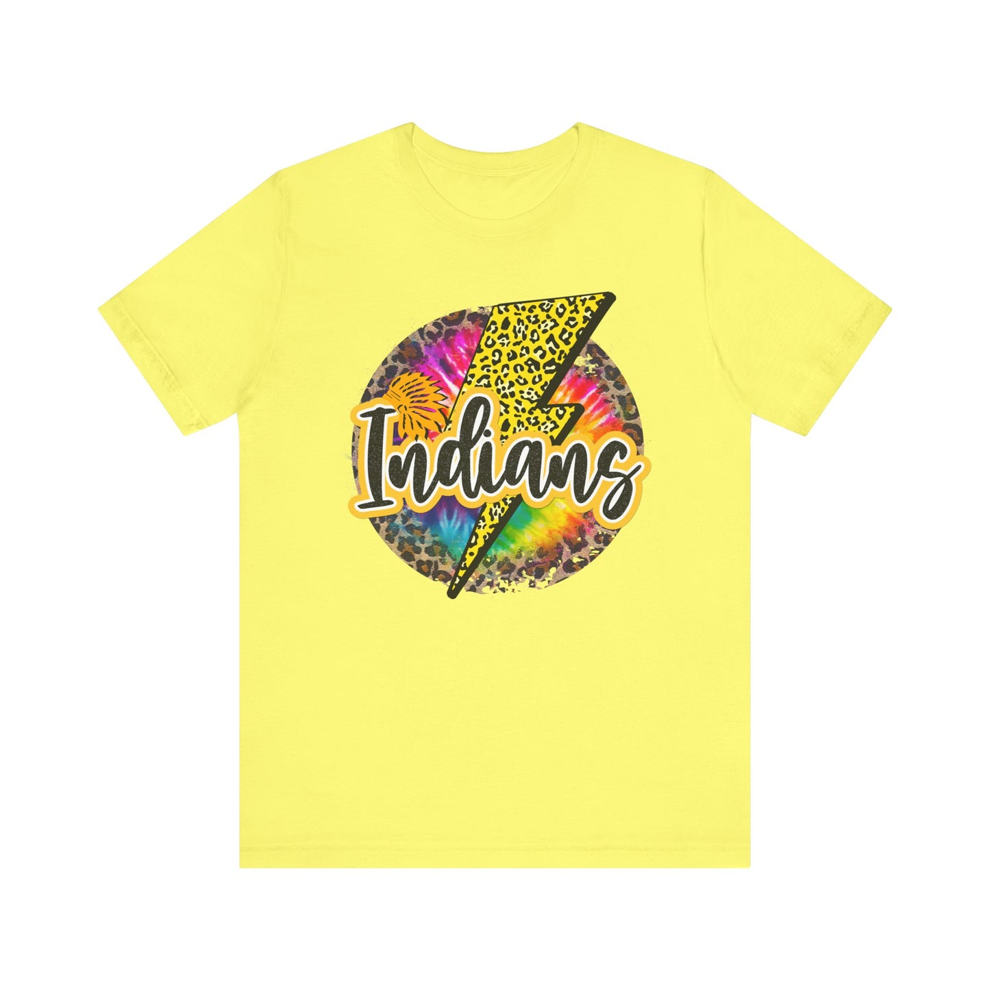 Indians tye dye Lightning emblem Unisex Jersey Short Sleeve Tee