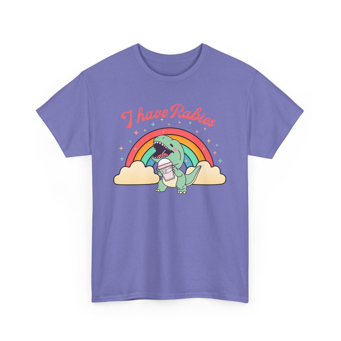 Funny Dinosaur Tee - I Have Rabies Unisex Heavy Cotton T-Shirt